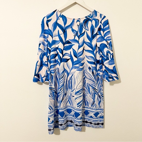Lilly Pulitzer Ophelia Dress Blue Pink Tropics Print Size Medium M - Picture 6 of 6